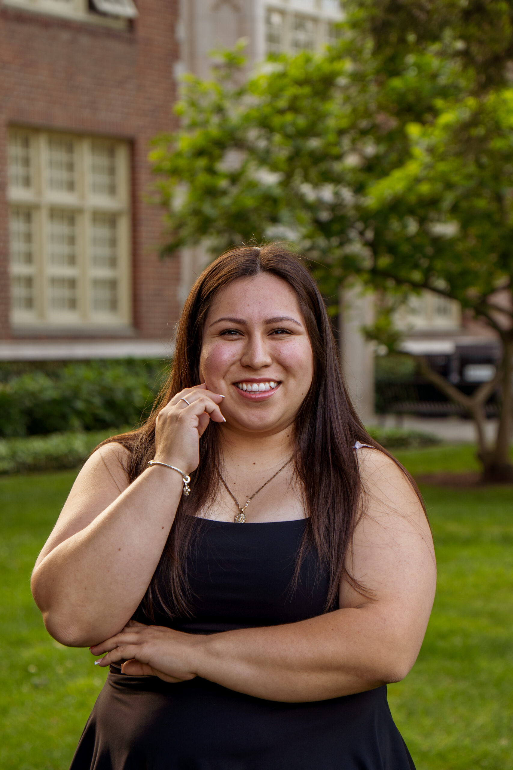 Portrait of Alondra Duran smiling outdoors