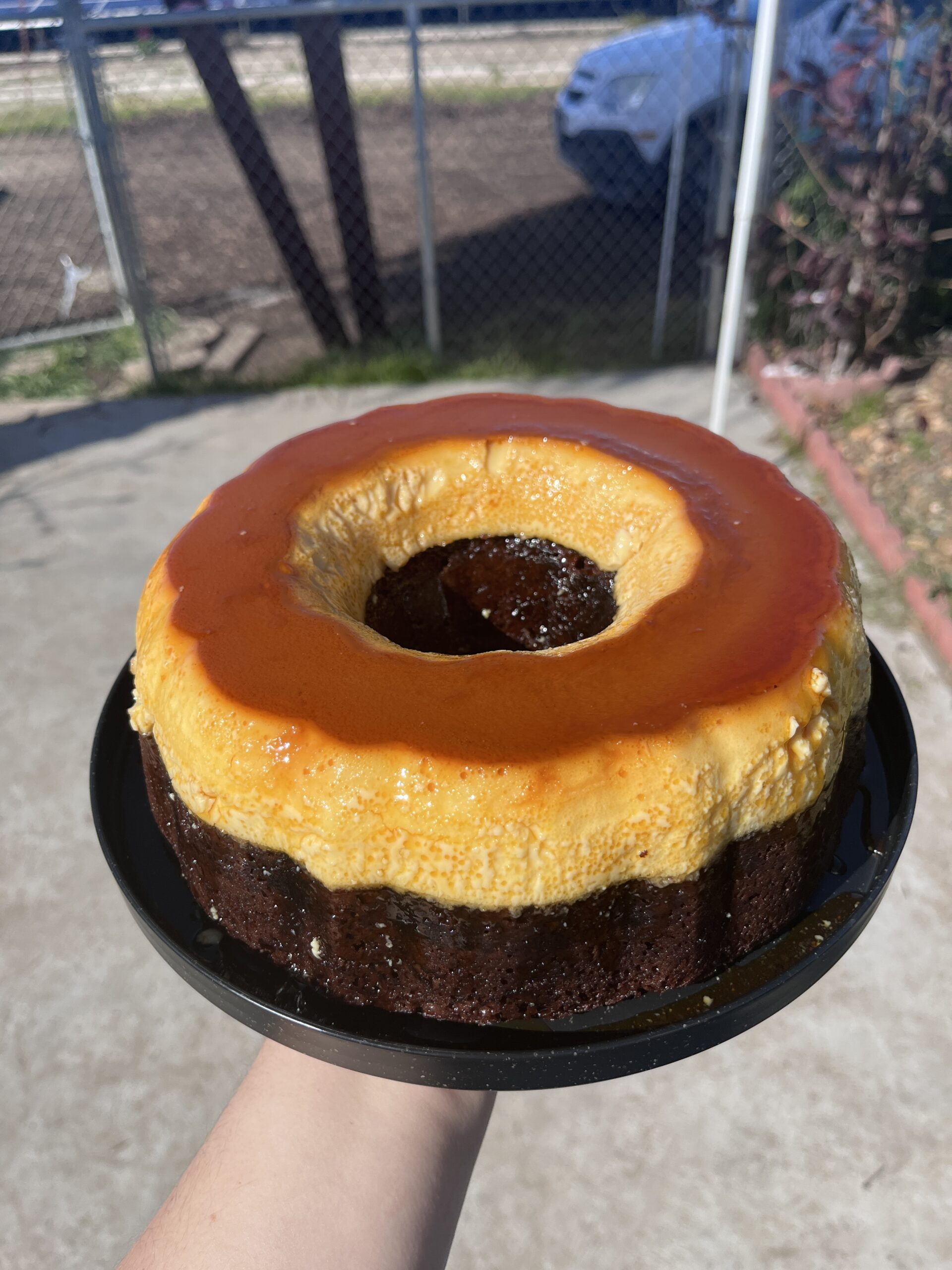 Glazed donut with colorful topping