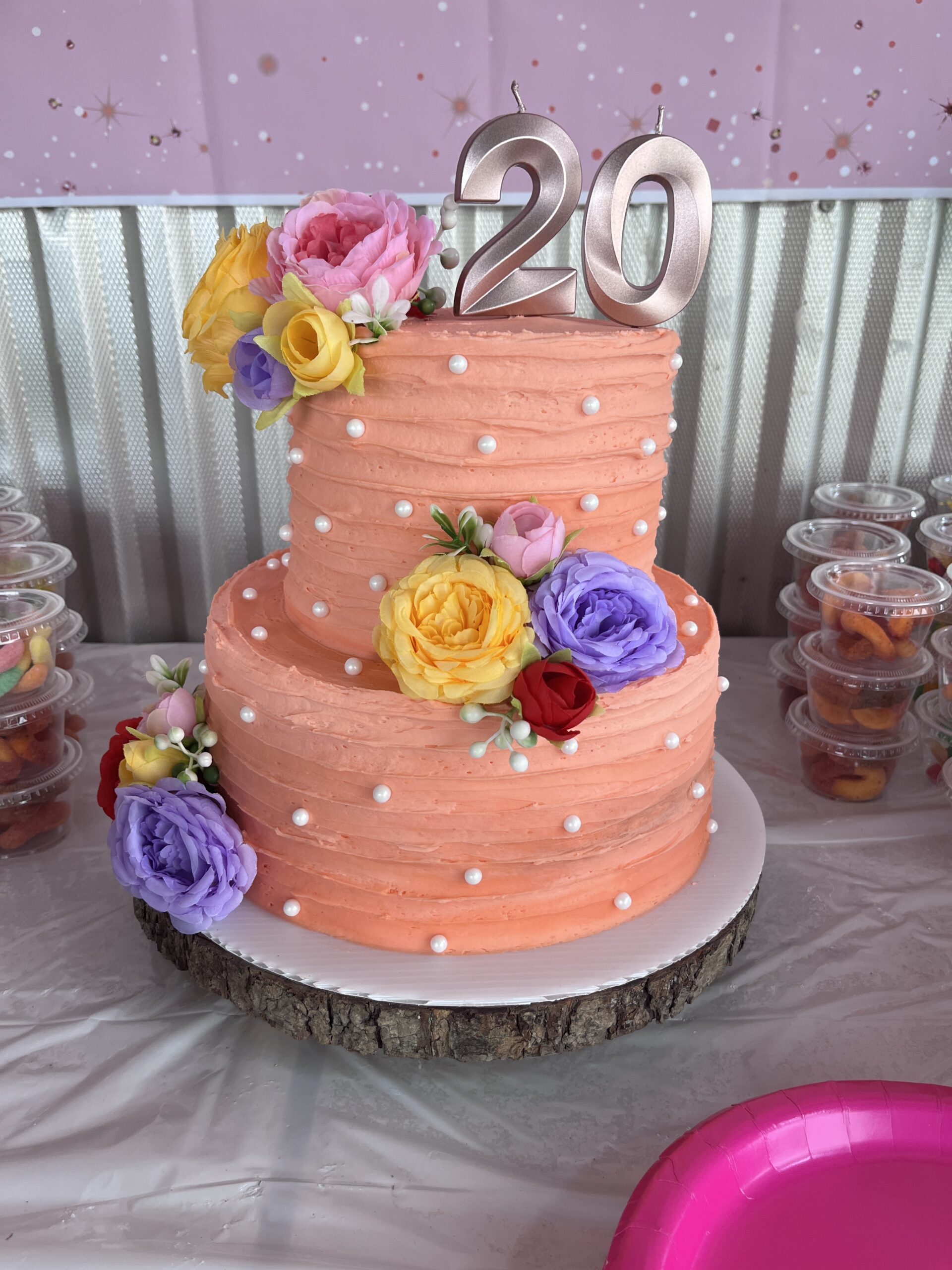 Birthday-themed number nine dessert display