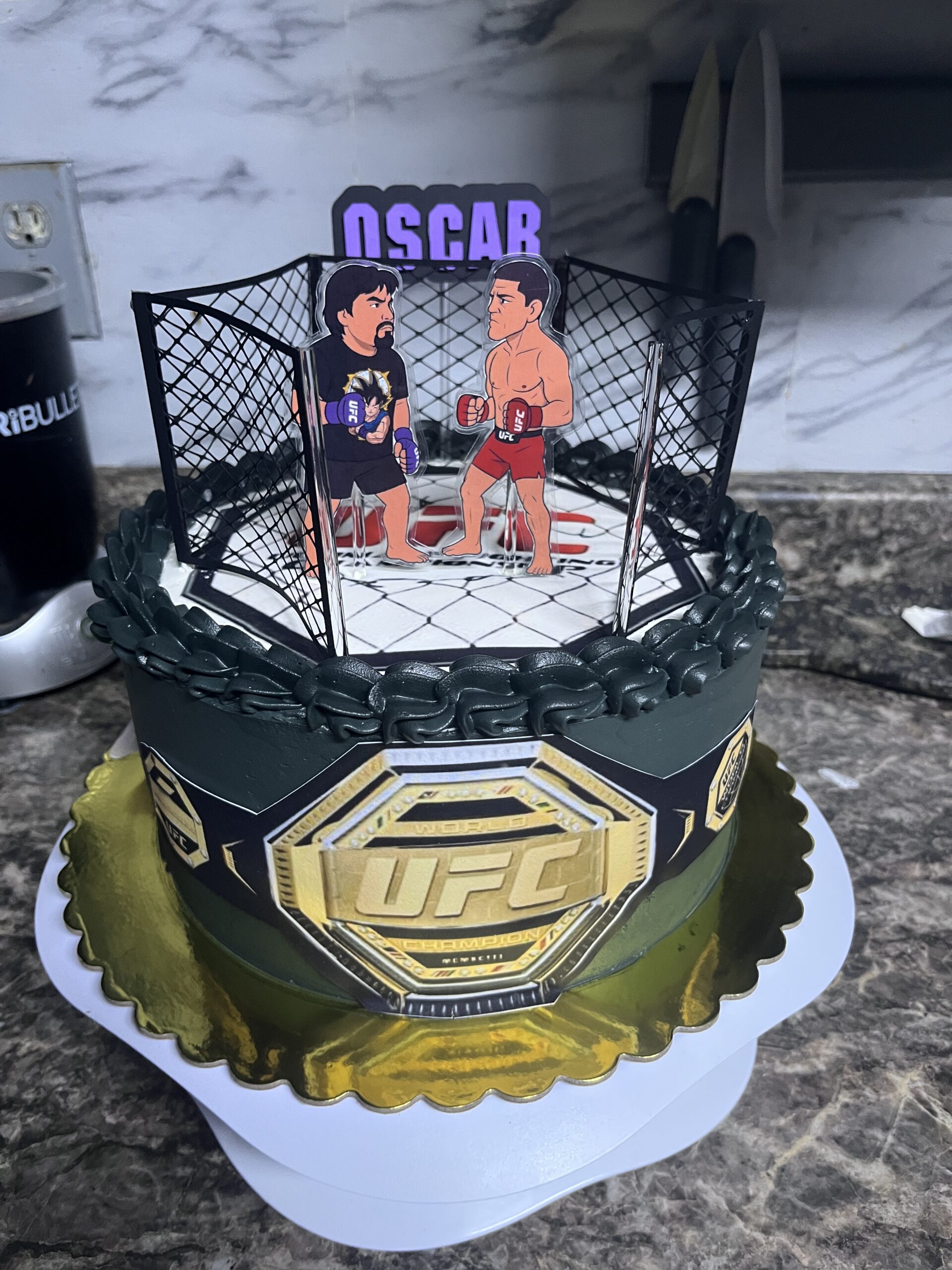 Black and gold custom display piece